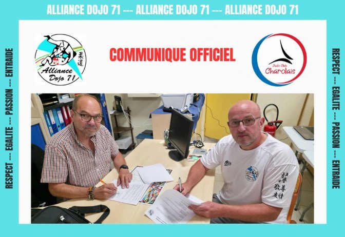 Image de l'actu 'Le JUDO CLUB DE CHAROLLES et l’ALLIANCE DOJO 71 S'ASSOCIENT'